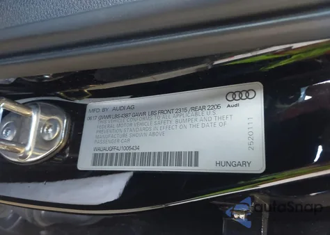 2018 Audi A3 2.0T Premium/2.0T Tech Premium from USA, damaged, VIN WAUAUGFF4J1005434